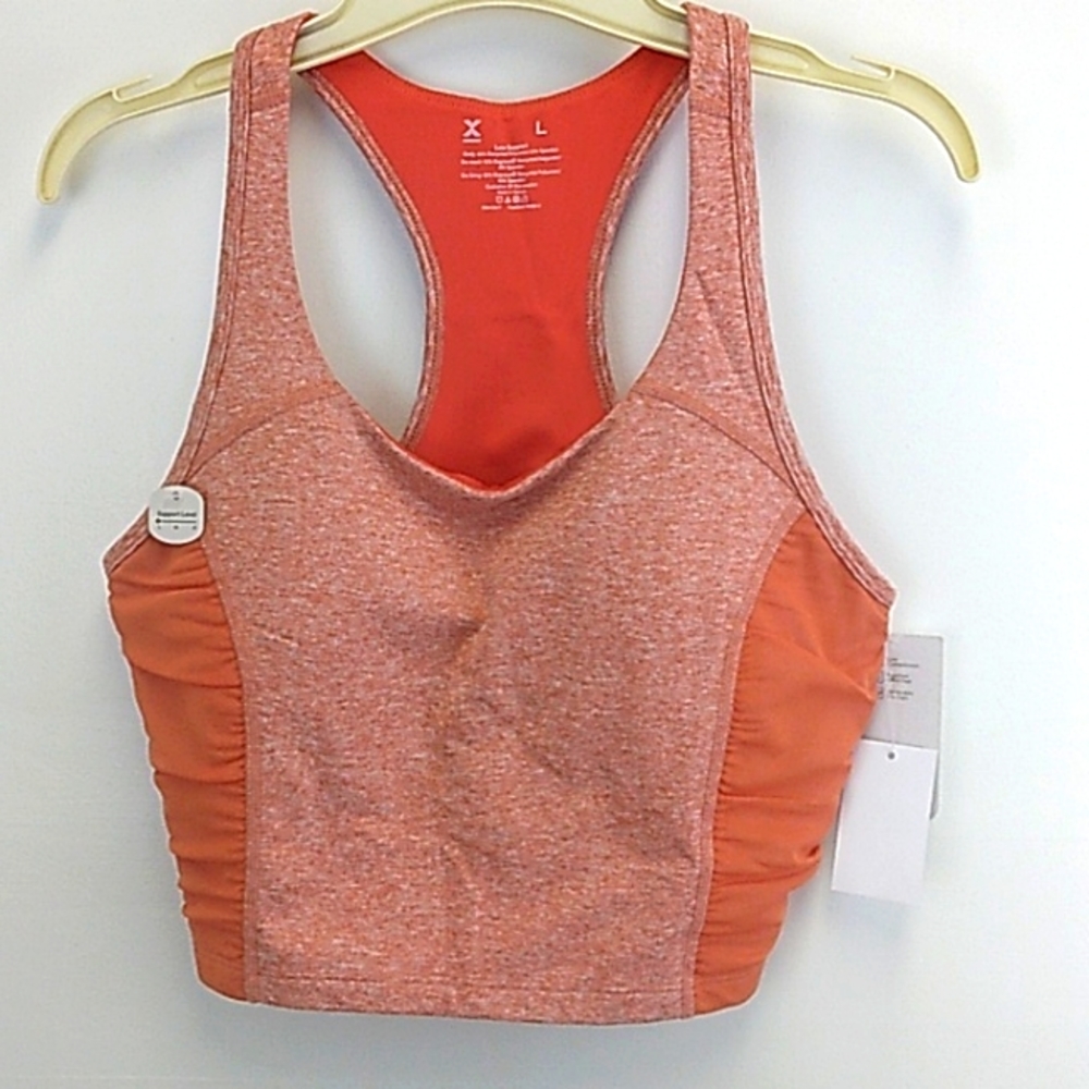 Xersion Large Racer Back Low Compression Sports Bra Ginger Spice New‎ With Tags